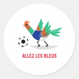 Allez les Bleus France Soccer Classic Round Sticker