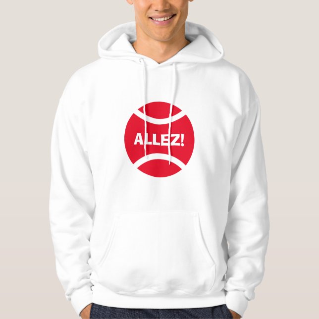 Allez! Red tennis ball hoodie for men (Front)