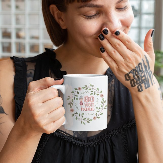 Allez voir Nana Mug (Beautiful reminder to visit your Nana! Perfect gift from grandma to grandchild! )