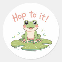 Allez-y ! Sticker Lily Pad Grenouille mignonne