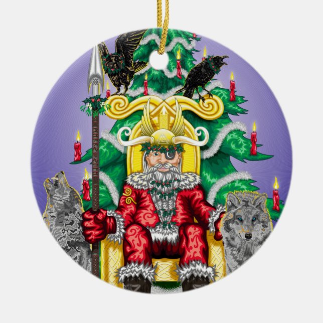 AllFather Yuletide Ceramic Ornament (Front)