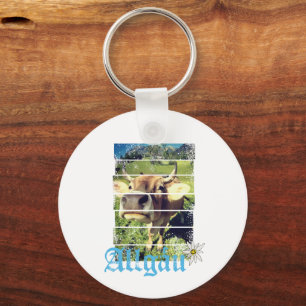 Allgäu Alps Vintage Cow Bavaria Germany Souvenir Keychain