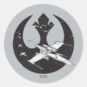 Alliance Starbird X-Wing & Y-Wing Concept Art Classic Round Sticker