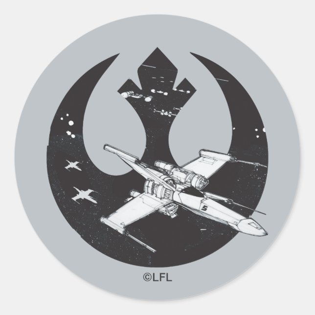 Alliance Starbird | X-Wing & Y-Wing Concept Art Classic Round Sticker (Front)