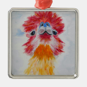 Allie Alpaca Metal Ornament