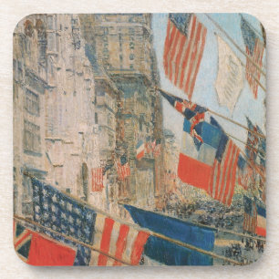 Allies Day, May 1917 by Childe Hassam, Vintage Art Coaster