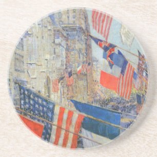 Allies Day, May 1917 by Childe Hassam, Vintage Art Coaster