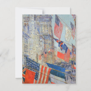 Allies Day, May 1917 by Childe Hassam, Vintage Art Invitation