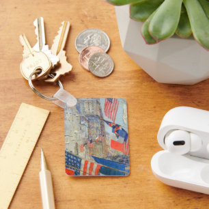 Allies Day, May 1917 by Childe Hassam, Vintage Art Keychain