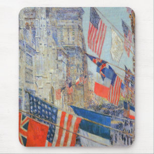 Allies Day, May 1917 by Childe Hassam, Vintage Art Mouse Pad