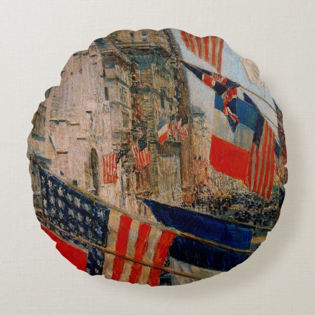 Allies Day, May 1917 Round Pillow (Front)