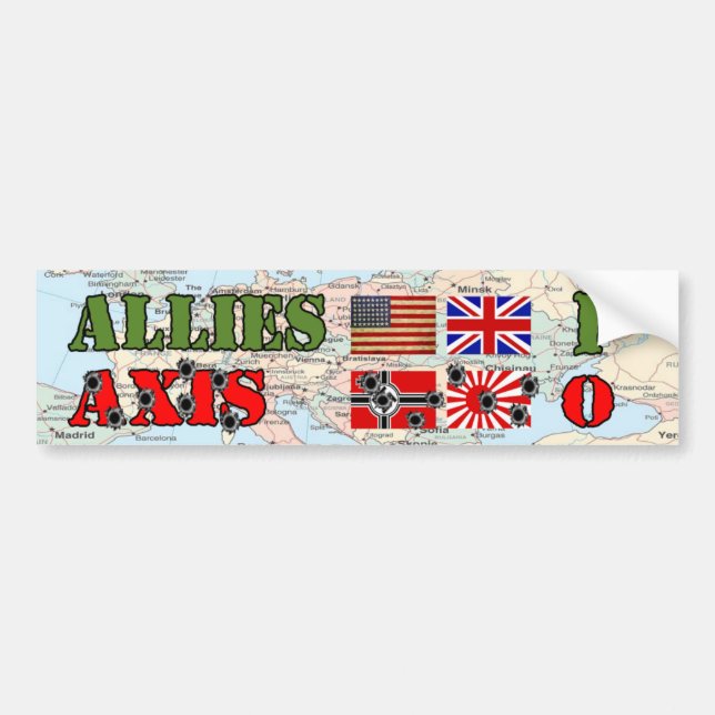 Allies vs. Axis World War II Bumper Sticker (Front)