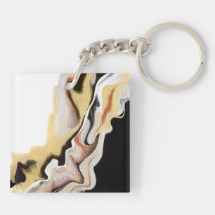 Alligare Golden Abstract Acrylic Fluid Art Keychain