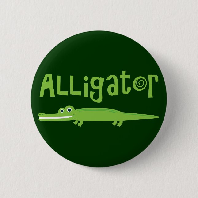 Alligator 2 Inch Round Button (Front)