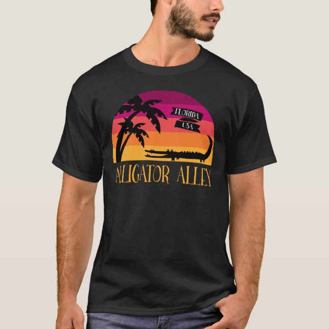 Alligator Alley Floride Everglades Retro T-shirt (Devant)
