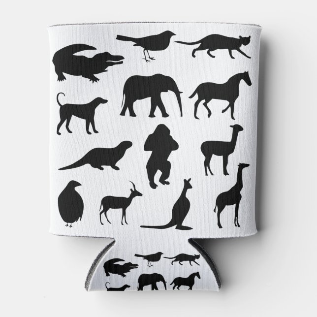 Alligator Animal Bird Cat Crocodile Dog Elephant Can Cooler (Front)
