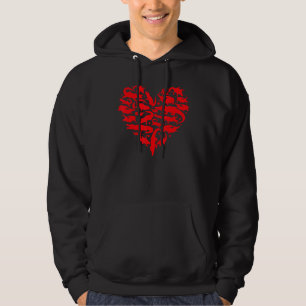 Alligator Animal Lover Funny Heart Alligator Valen Hoodie