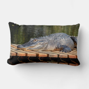 Alligator at Homosassa Springs Wildlife State Park Lumbar Pillow