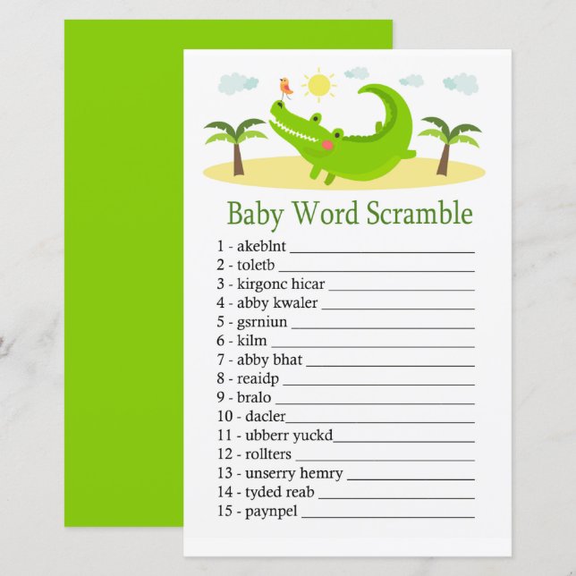 Alligator Baby word scramble game (Front/Back)