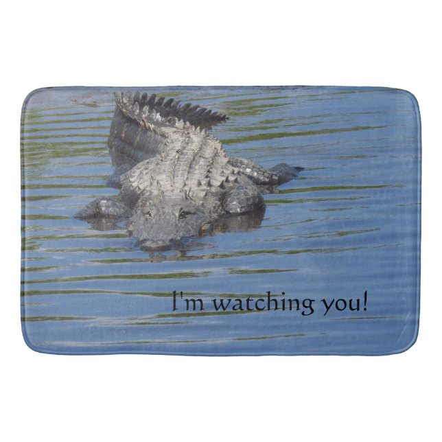 Alligator Bath Mat "I'm Watching You!" (Front)