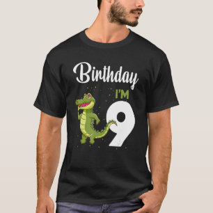 Alligator Birthday 9 Year Old Rabbit Kids Girls B T-Shirt