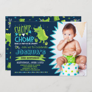 Alligator Birthday Invitation Crocodile Party