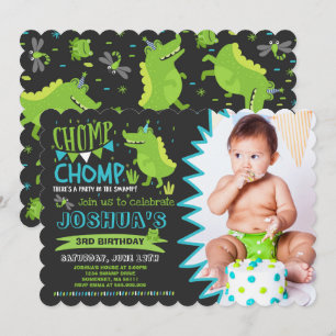 Alligator Birthday Invitation Crocodile Party