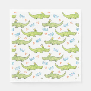 Alligator Birthday Paper Napkin, Luncheon Napkin