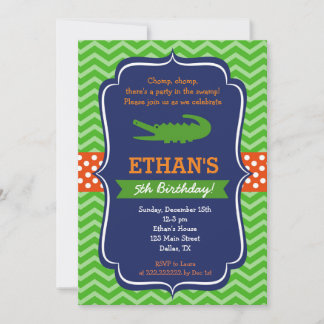 Alligator Birthday Party Invitations