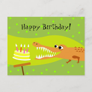 Alligator Birthday Postcard