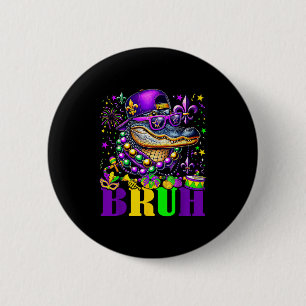 Alligator Bruh Mardi Gras Costume Carnival Teens B 2 Inch Round Button