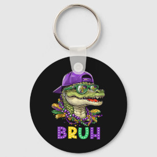Alligator Bruh Mardi Gras Costume Carnival Teens B Keychain