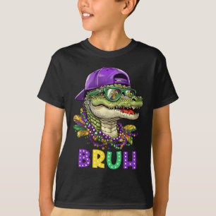 Alligator Bruh Mardi Gras Costume Carnival Teens B T-Shirt
