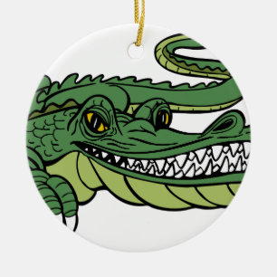 Alligator Cartoon Character Ceramic Ornament