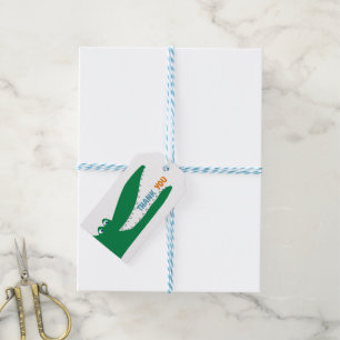 Alligator Chomp, Chevron Thank You Favor Tag