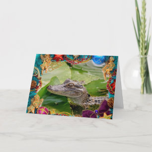 Alligator Christmas Card