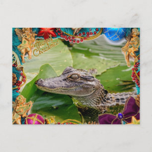 Alligator Christmas Card