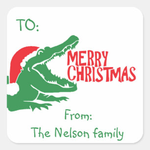 Alligator Christmas custom sticker