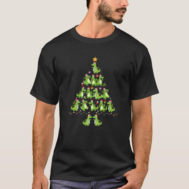 Alligator Christmas Tree Funny Ugly Christmas Swea T-Shirt (Front)