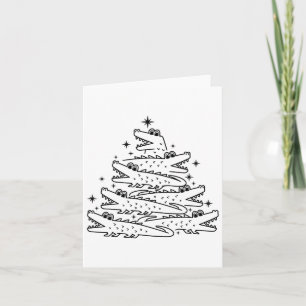 Alligator Christmas Tree Swea  Card
