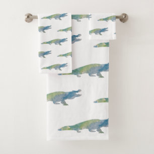 Alligator Coastal Beach Bath Towel Set