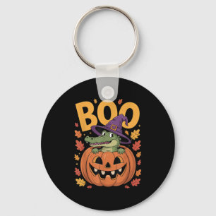 Alligator Costume On Pumpkin Halloween Alligator  Keychain