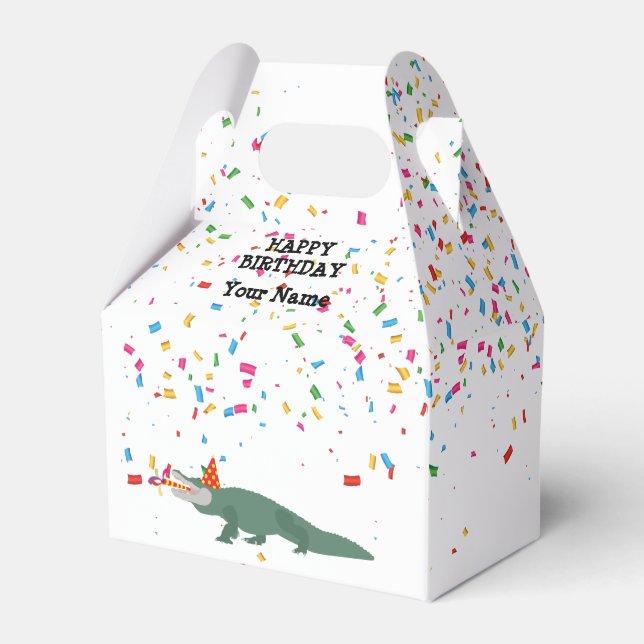 Alligator Crocodile - Animals Having a Party  Favor Box (Front Side)