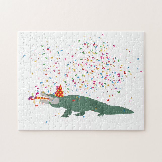 Alligator Crocodile - Animals Having a Party Jigsaw Puzzle (Horizontal)