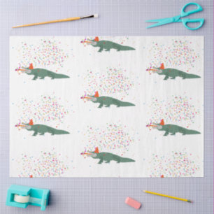 Alligator Crocodile - Animals Having a Party Tissue Paper