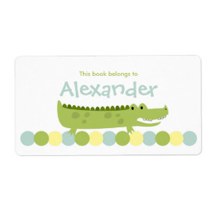 Alligator Crocodile Bookplate Label - Book Plate