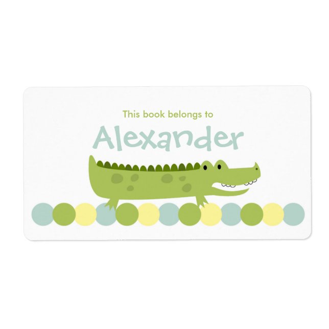 Alligator Crocodile Étiquette - Plaque de livre (Devant)