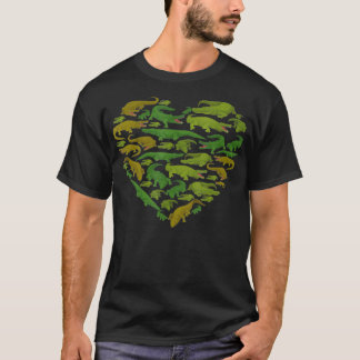 Alligator Crocodile Gator animal lover heart men w T-Shirt