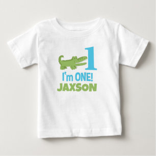 Alligator Crocodile I'm One First Birthday Baby T-Shirt