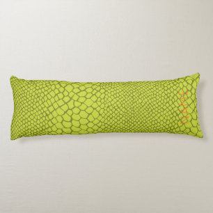 Alligator Crocodile Pattern NAME Mod Green Kids Body Pillow